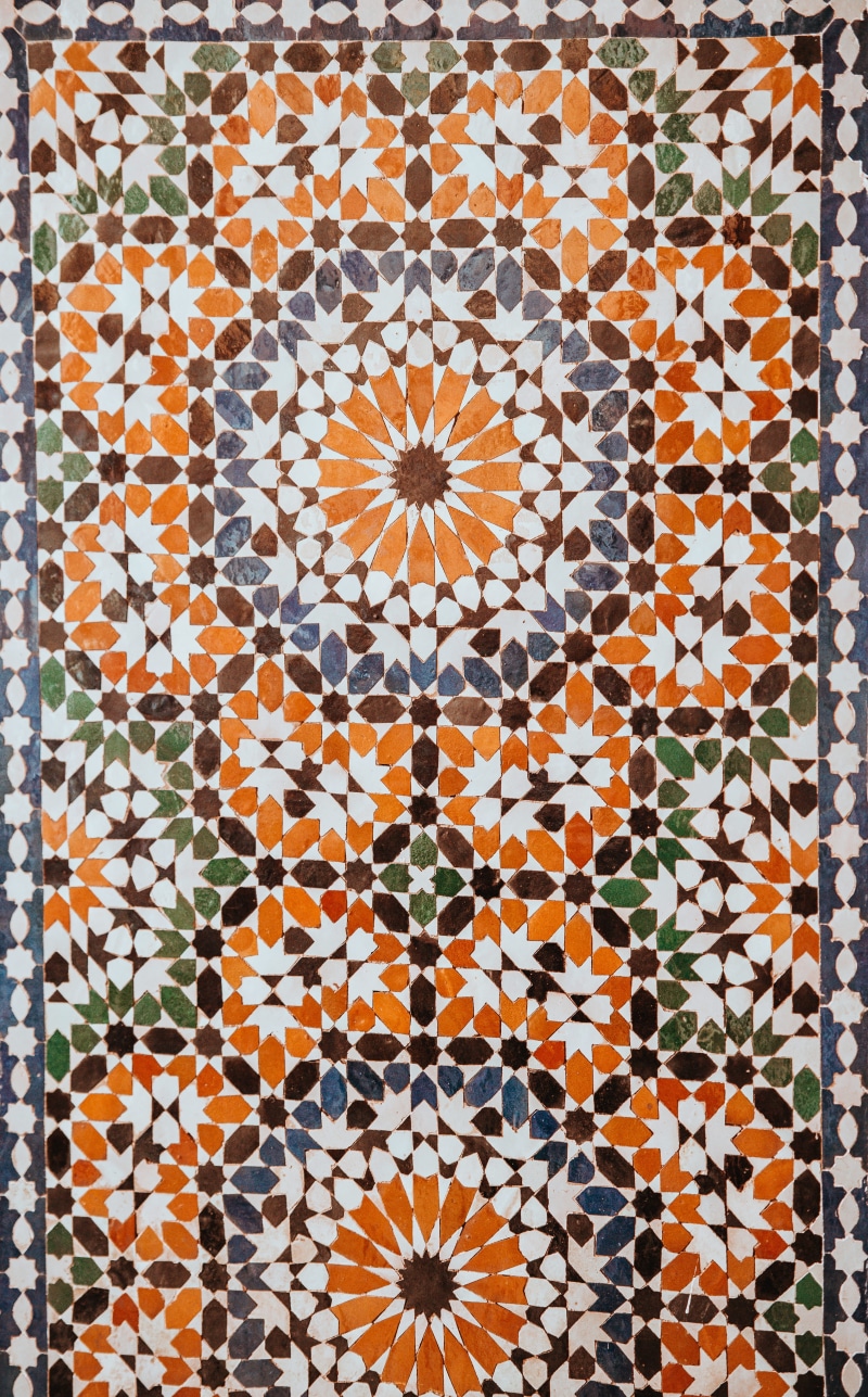 rug, floral, moroccan, tiled floor, flooring, design, flower, white, multicolored, directly above, craft, day, plant, tile, morocco, growth, full frame