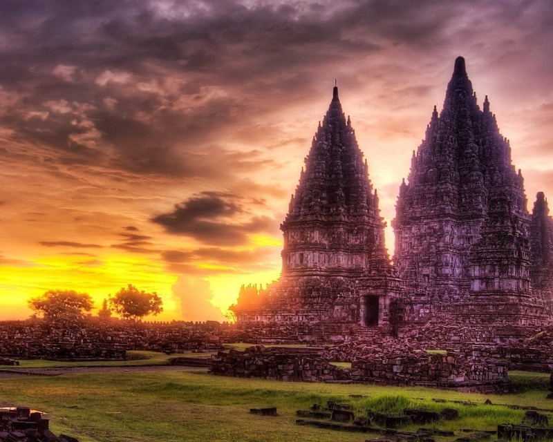 architecture, building exterior, ankor, grass, belief, spire, no people, travel, ancient civilization, religion, Temple, cambodia, built structure, 720P