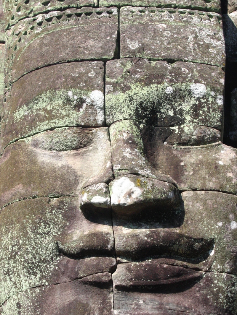 face, ankor wat, 2K, stone, paving stone, architecture, no people, day, stone wall, old, art and craft, bayan, plant, male likeness, carving - craft product