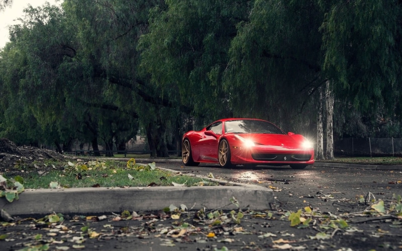 beauty in nature, no people, motor vehicle, personal, transportation, red, land vehicle, Ferrari 458 Italia, plant, mode of transportation, road, day, car