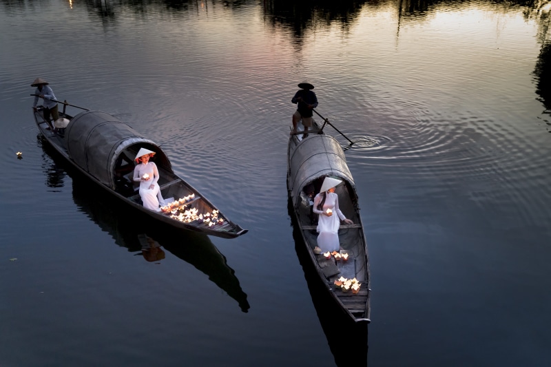 traditional wear, dusk, celebration, transportation, action, scenic, person, boats, high angle view, men, togetherness, waterfront, lifestyles, travel