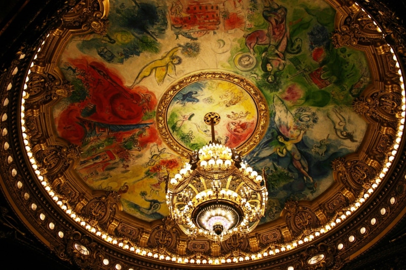 decoration, lighting equipment, ceiling, belief, the paris opera, pattern, the past, religion, creativity, 1080P, opéra garnier, directly below, close-up
