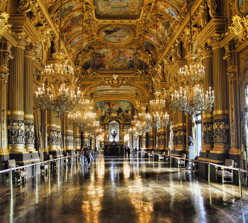 architectural column, paris, landmark, famous, chandelier, history, garnier, seat, the past, opera, luxury, french, ornate, lopera, travel, baroque, indoors