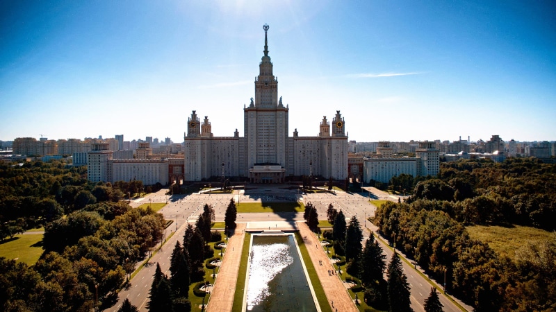 concrete, building, 1080P, Moscow state University, Russia, Lomonosov, Moscow, gray