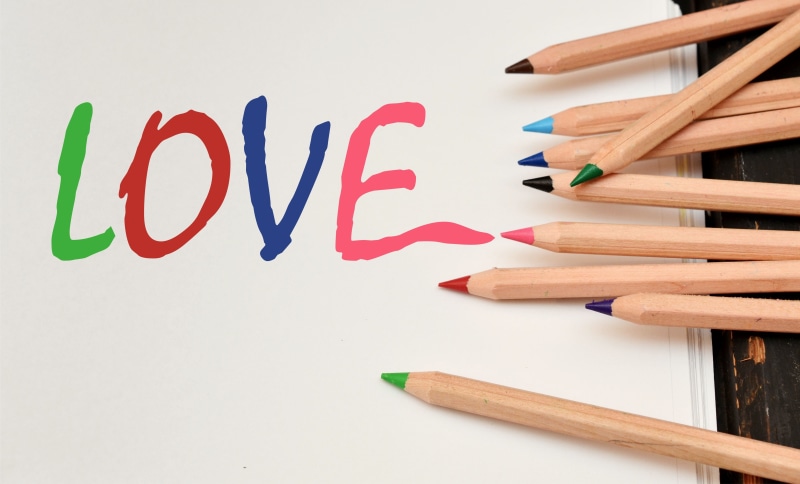 indoors, large group of objects, pencil, painting, group of objects, writing instrument, romantic, studio shot, white background, creativity, no people