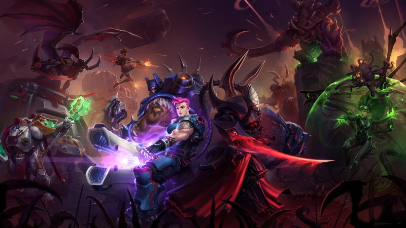purple, Uther the Lightbringer, festival, Queen of Blades, leisure activity, multi colored, haired, illuminated, group of people, Zarya (Overwatch), Alarak (Starcraft)