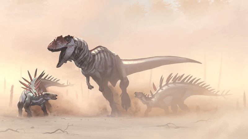 digital composite, sunset, representation, dinosaurs, illustrations, mammal, group of animals, dust, dinosaur, animal themes, no people, nature, animal representation