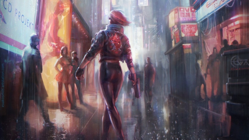 Woman, Rain, 4K, People, Video Game, Cyberpunk 2077, Girl