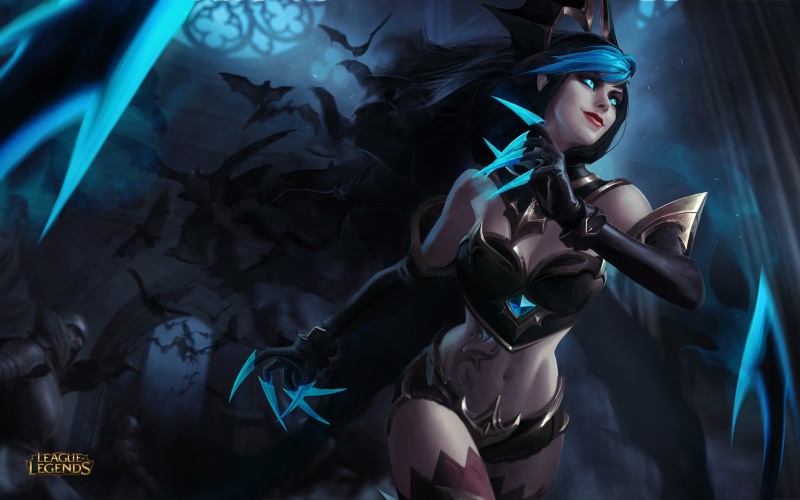Video Game, Girl, Blue, Bat, 1080P, Fantasy, Evelynn (League Of Legends), League Of Legends, Woman, Dark