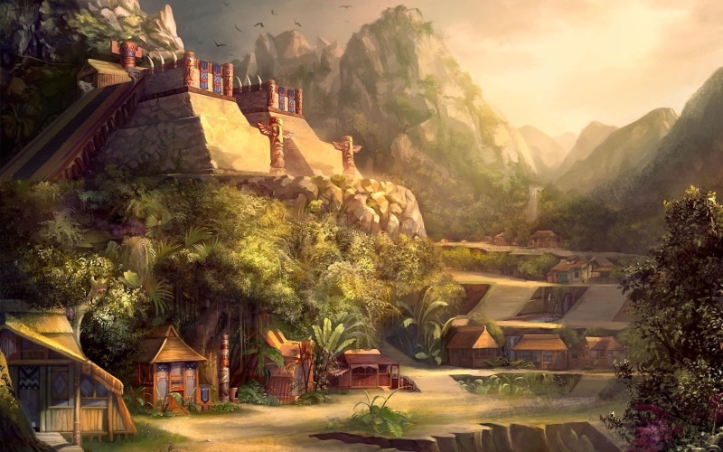 3d and abstract, ancient, 1080P, fantasy, city