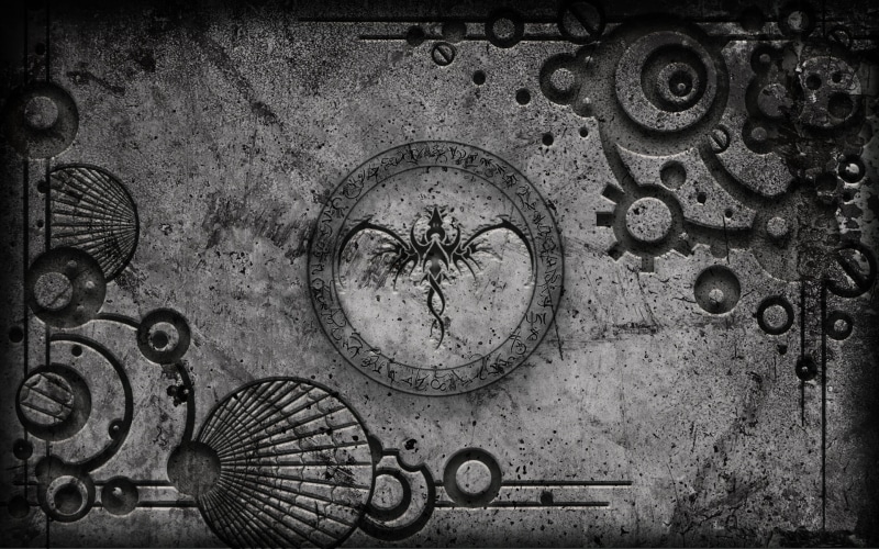 symbols, gray, deterioration, dirt, pattern, digital art, design, monochrome, 1080P, digital, shape, obsolete, clock, abandoned, iron - metal