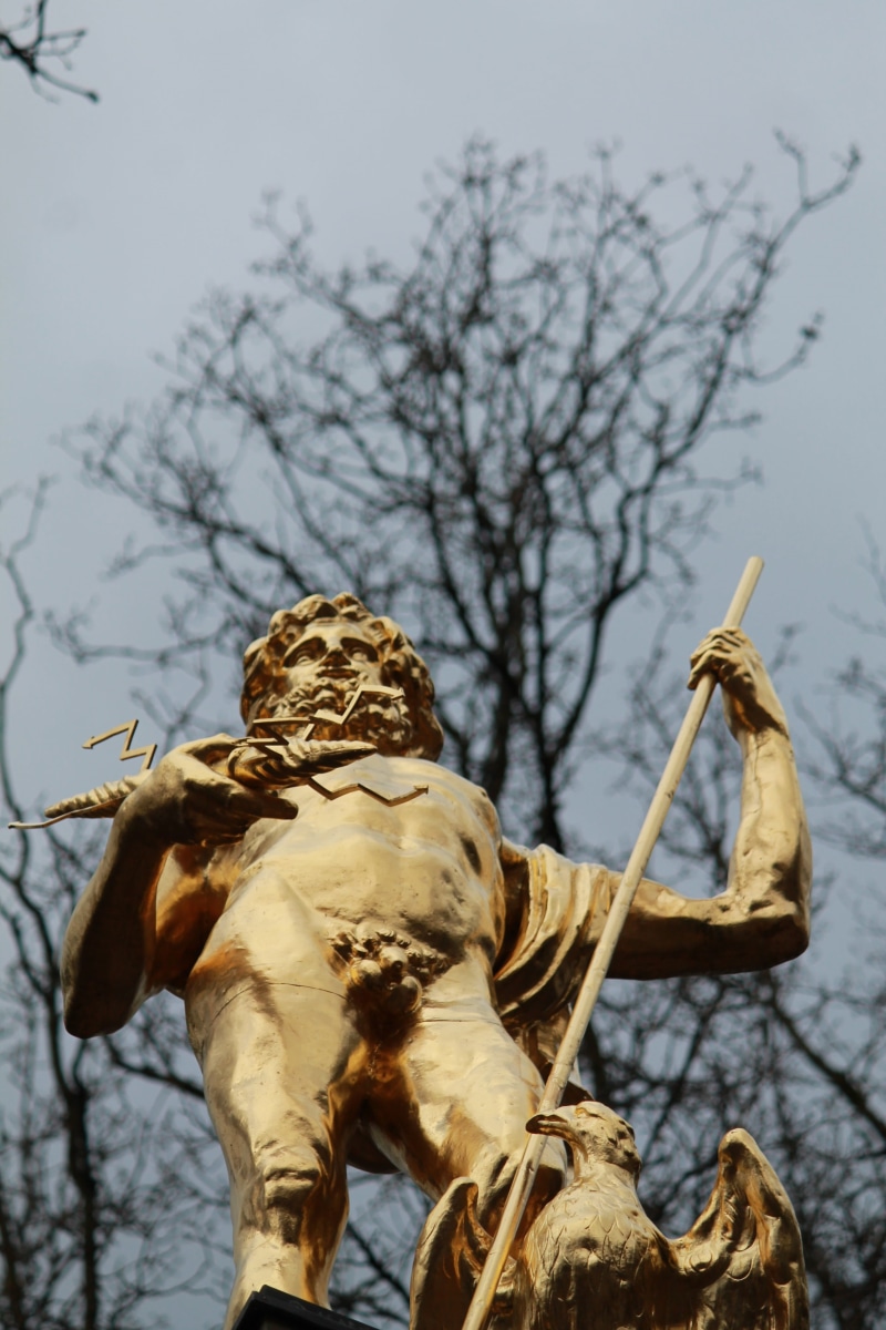 mammal, human representation, flash, art and craft, bare tree, roman, sky, representation, male likeness, roman empire, attraction, 4K, mythology, god