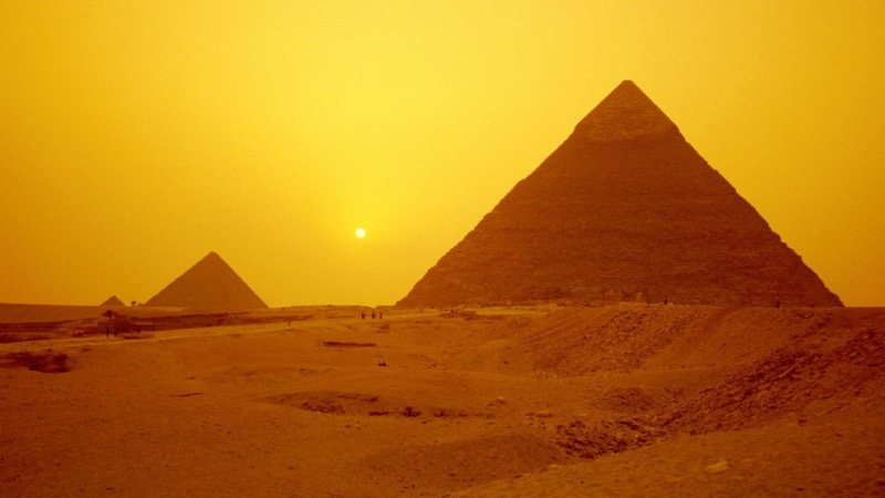 sunset, egypt, 1080P, pyramids, nature and landscapes