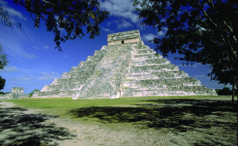 old ruin, tree, built structure, pyramid, ancient, history, the past, no people, ancient civilization, architecture, plant, establishment, Chichen, archaeology