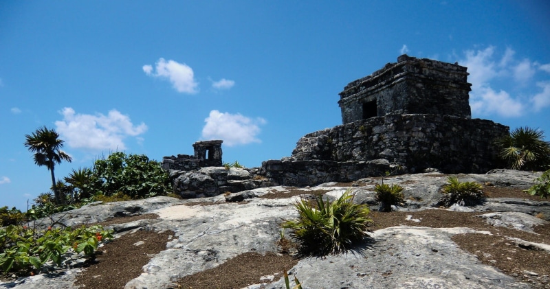 yucatan, 1080P, fort, nature, archaeology, mexico, tulum, caribbean, cloud - sky, landscape, place of worship, temple, rock - object, riviera maya, ruins