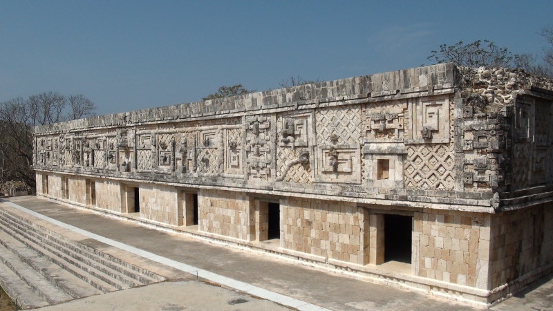 ancient, monuments, outdoors, Mexico, architectural column, sunlight, ruined, old Ruin, archaeology, Uxmal, travel destinations, architecture And Buildings