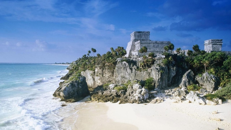 maya, mexico, hill, cancun, nature and landscapes, ancient, beach, 1080P, ruins