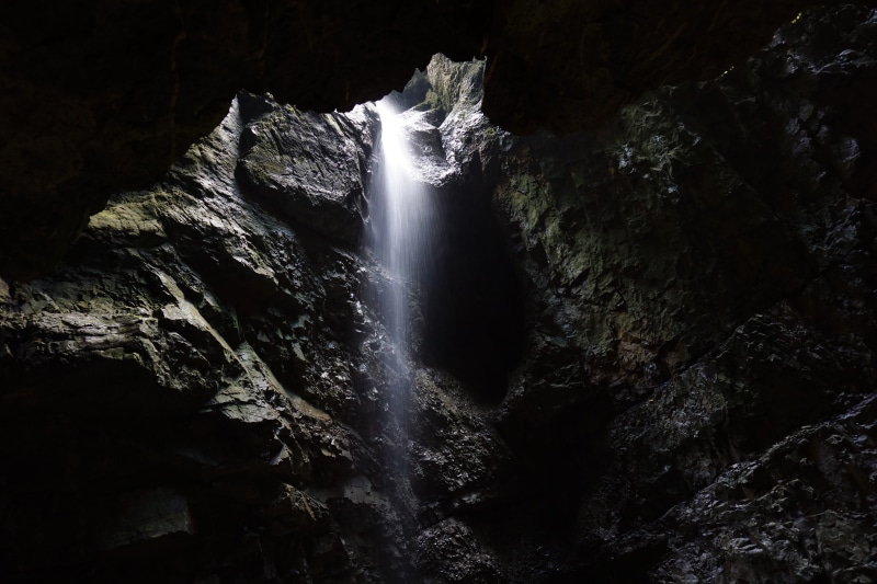 waterfall, power in nature, torrent, water running, cave, weird, flowing water, allgäu, high, motion, blurred motion, water, weis, rock - object, underground