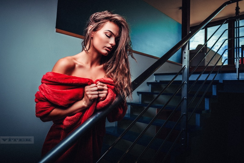 1080P, Vitek Petras, women, bare shoulders, women indoors