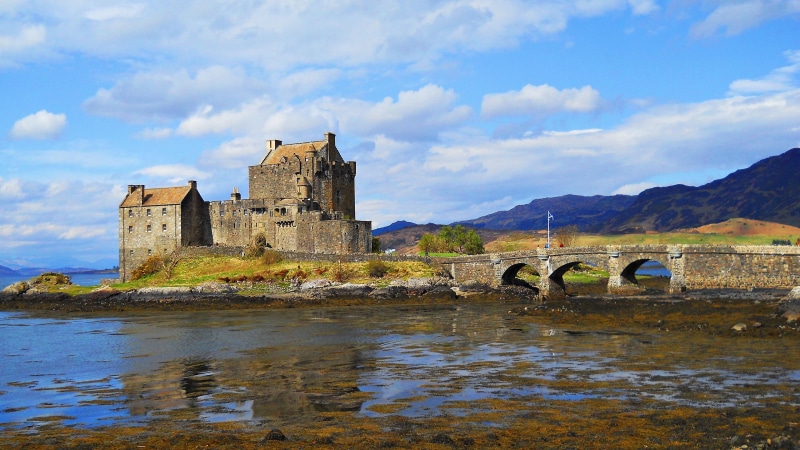 castle, highlands, building exterior, united kingdom, water, building, travel destinations, travel, eilean donan, arch bridge, no people, scotland, the past