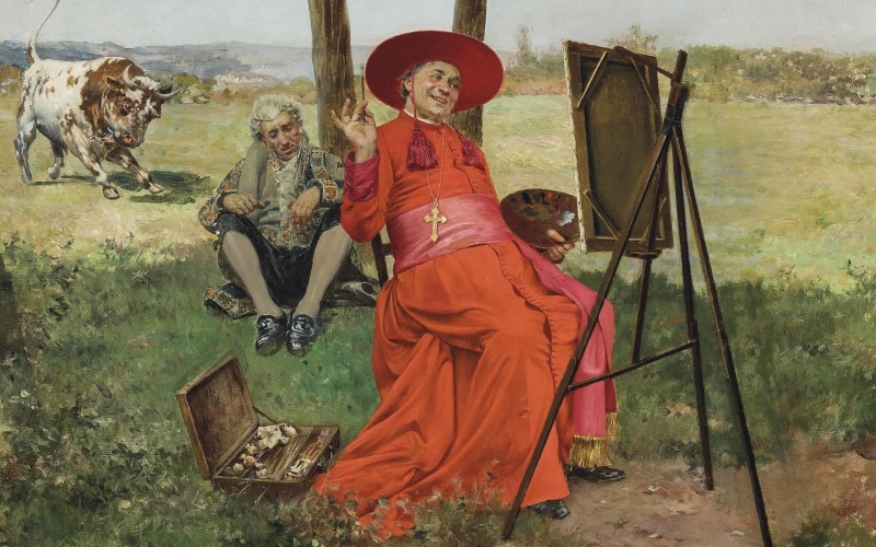 The Church in danger, 2K, Italian painter, Francois Brunery, The Church is in danger, Italian artist