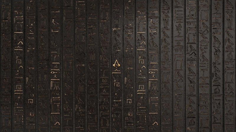 old, Assassins Creed, indoors, greek, backgrounds, shape, design, full frame, craft, textured, art and craft, text, metal, 1080P, Hieroglyphs, repetition