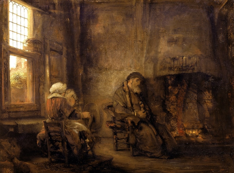 genre, Tobias and His Wife, picture, Rembrandt van Rijn, 1080P