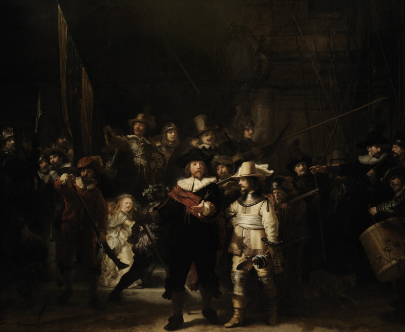 rembrandt, night, harmensz, watch, 5K, the