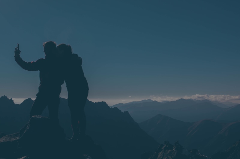 real people, night, beauty in nature, people, mountain, one person, positive emotion, girl, mountains, trekking, guy, nature, selfie, adult, exercise, woman