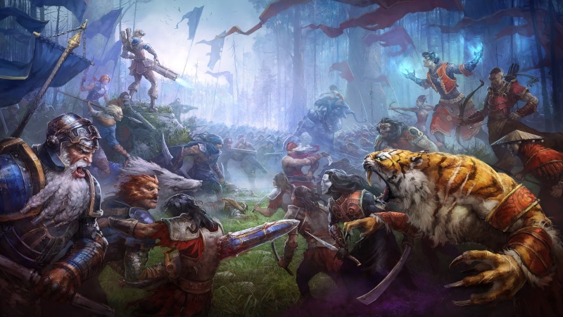 warriors, epic battle fantasy, knights, archer, battle, online, soldiers, war, epic, colors, detail, 1080P, art, fantasy, armor, armour, people, swords