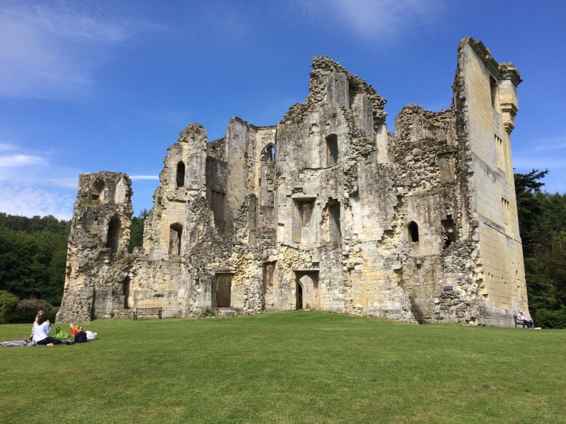 blue sky, dorset, sky, grass, the past, 2K, old ruin, travel destinations, ancient, field, travel, ruined, wall, plant, building exterior, land, old wardour castle