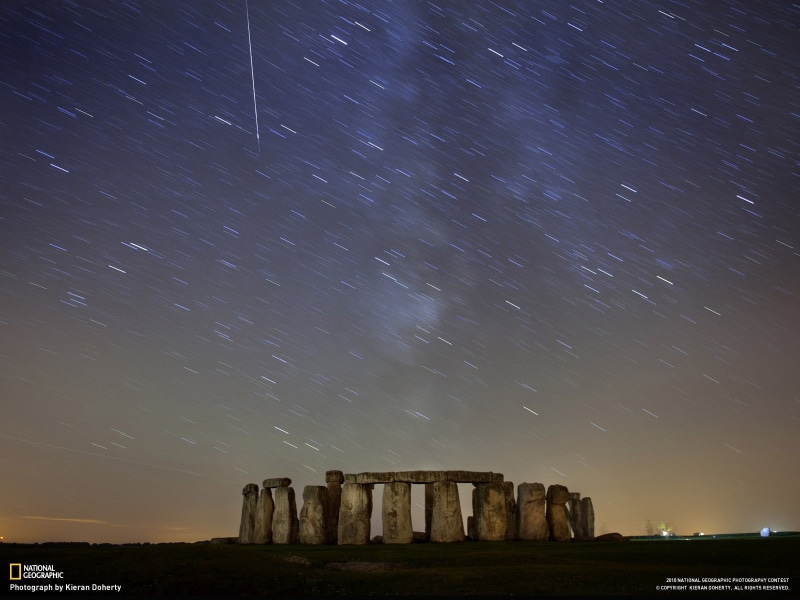 sky, long exposure, stars, Stonehenge, 720P