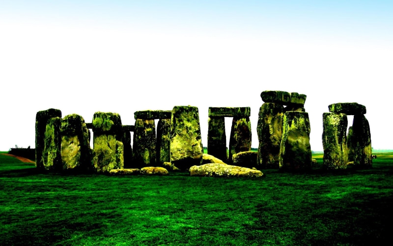 green, magic, 1080P, mystik, wds, beautiful, ritual, stone circle, myth, stonehenge, picture, architecture
