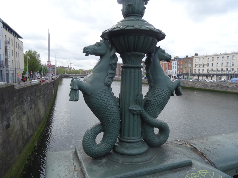 craft, cloud - sky, human representation, sculpture, mythology, no people, ireland, statue, art and craft, sky, bridge, seahorses, building exterior, culture