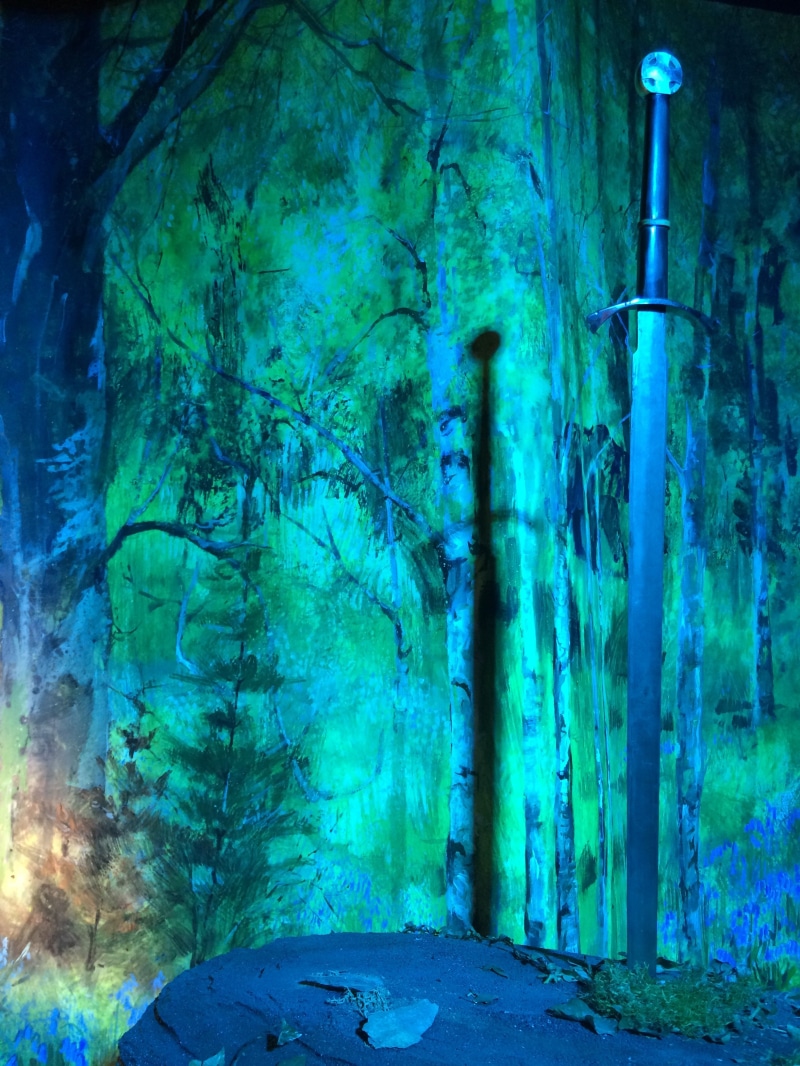 scenography, 2K, built structure, king arthur, close-up, architecture, old, textured effect, textured, water, weathered, tree, plant, blue, light, land