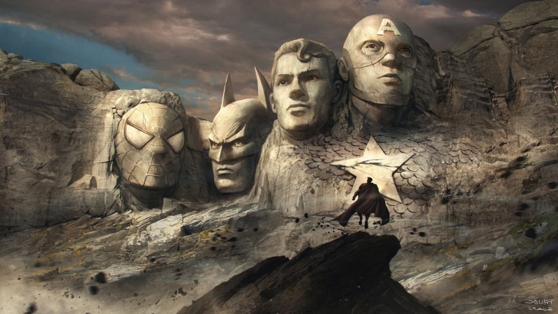 solid, craft, architecture, male likeness, mountain, DC Comics, history, day, superhero, 720P, superman, Rock Formation, the past, no people, nature, representation