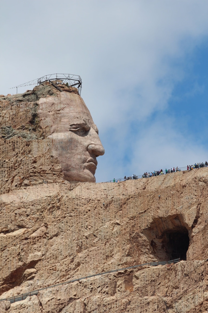 rock, scenery, landscape, volksmarch, sky, south dakota, creativity, photo, daytime, tourist, nature, mountain, crazy horse, history, mount, architecture