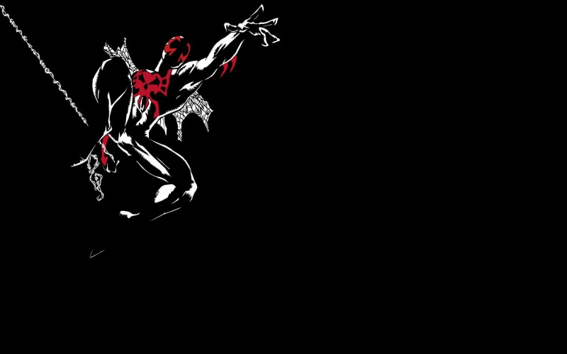 spider, man, 720P, black, red, cartoon/comic, hd, human, figure, white