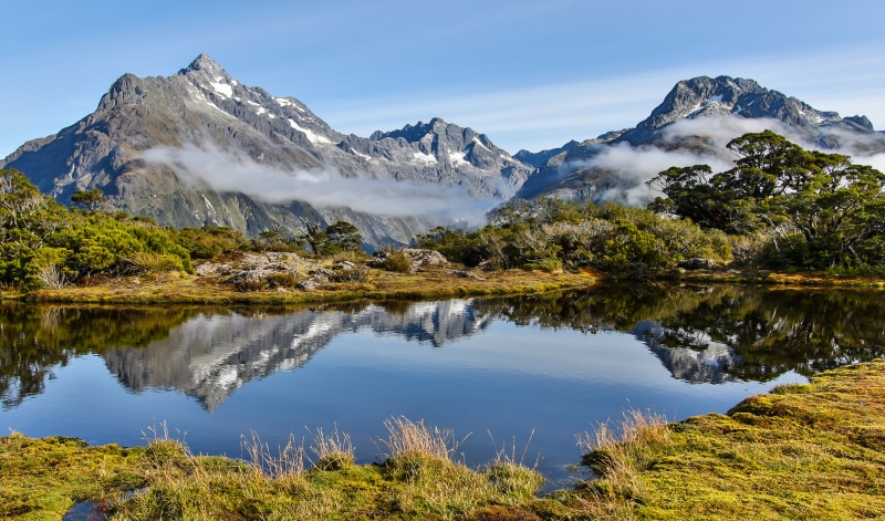 pond, landscape, nature, 4K, daytime, Summit  lake, grass field, center, Fiordland National Park, green grass, outdoors, 7d mark II, scenics, european Alps