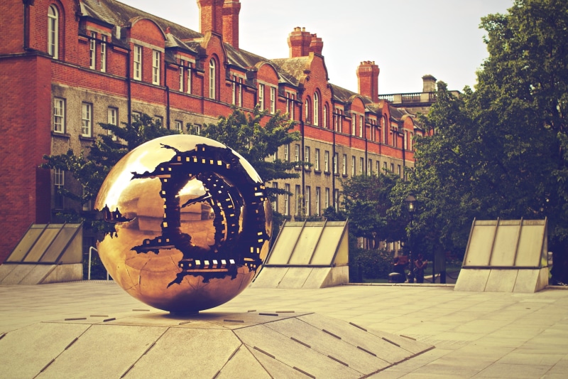 nature, school, trinity college, modern art, outdoors, no people, urban, architecture, campus, brick building, built structure, shape, monument, near, building exterior