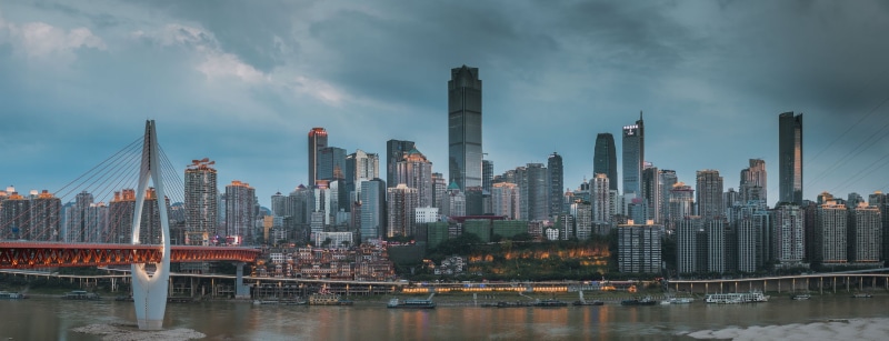water, cloud - sky, urban skyline, downtown district, China, 1080P, built structure, office building exterior, residential district, nature, cityscape