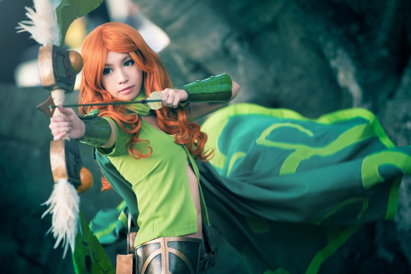 young women, Valve Corporation, one person, holding, lifestyles, windranger, real people, hairstyle, nature, women, video games, Valve, leisure activity