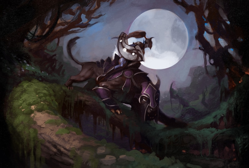 Dota, Dota 2, shield, Defense of the ancient, fantasy art, hero, Luna, armor, Valve Corporation, Valve, feline, 2K