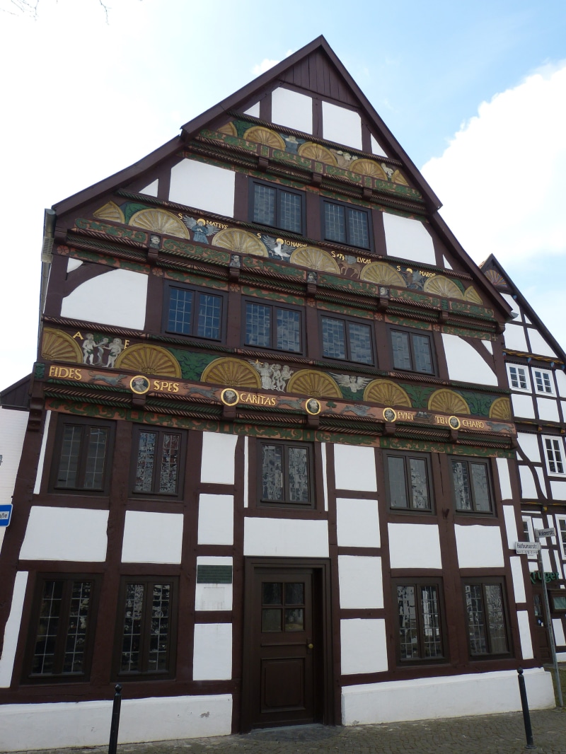 sky, text, sunlight, human, facade, Paderborn, 4K, adam, communication, building Exterior, historically, Old Town, europe, residential district, window