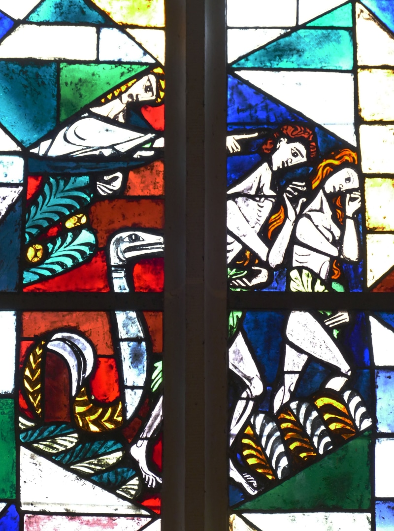 built structure, christian, design, original sin, no people, window, sin, stained glass window, stained glass, creation, eden, building, eva, close-up