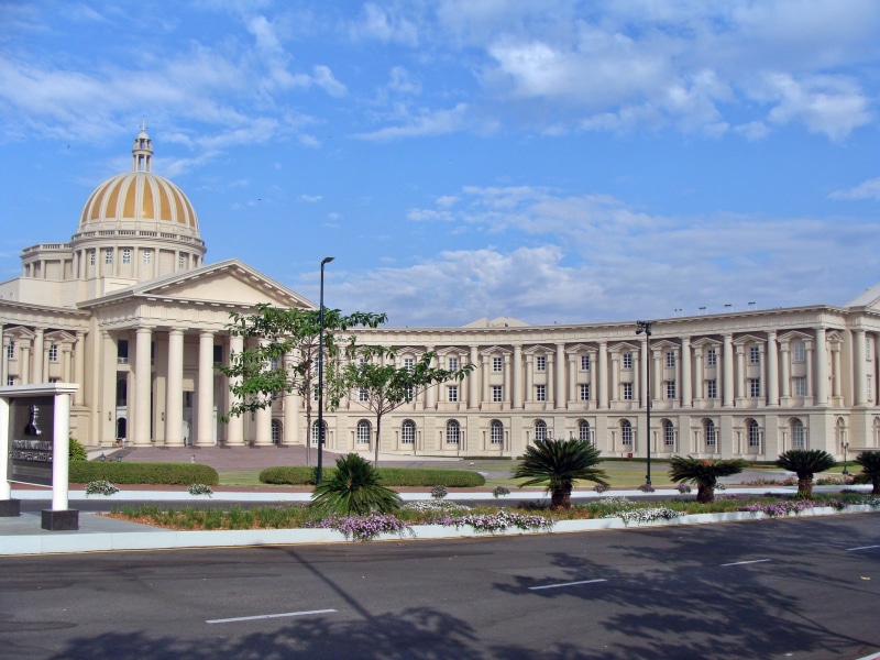 decor, building, cloud - sky, travel destinations, facade, sky, city, colonnade, karnataka, hall, tree, mysore, the past, history, plant, outdoors, dome