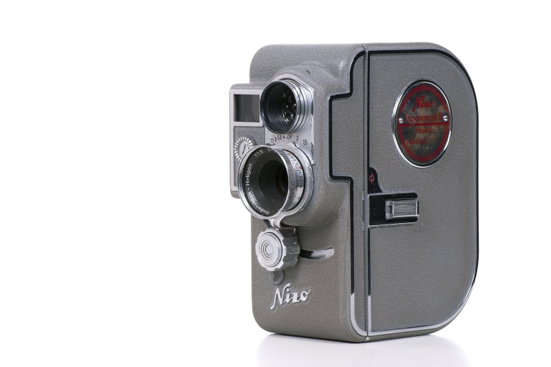 photo camera, single object, studio shot, indoors, lens, camera - photographic equipment, 2K, nizo, photography, photograph, roll film, gray, camera, lens - eye