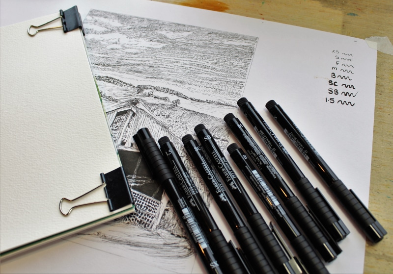 high angle view, document, school, table, work, close-up, text, paper, pen, drawn, art, desk, teach, ammunition, paperwork, lesson, black, pens, doodle