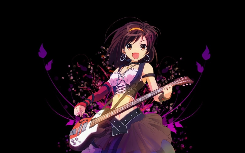 music, playing, musician, arts culture and entertainment, performance, stage - performance space, The Melancholy of Haruhi Suzumiya, real people, light