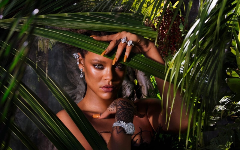 1080P, outdoors, beauty, adult, portrait, nature, palm leaf, plant, Rihanna, one person, real people, 2017, hd, leisure activity, women, young women, leaf